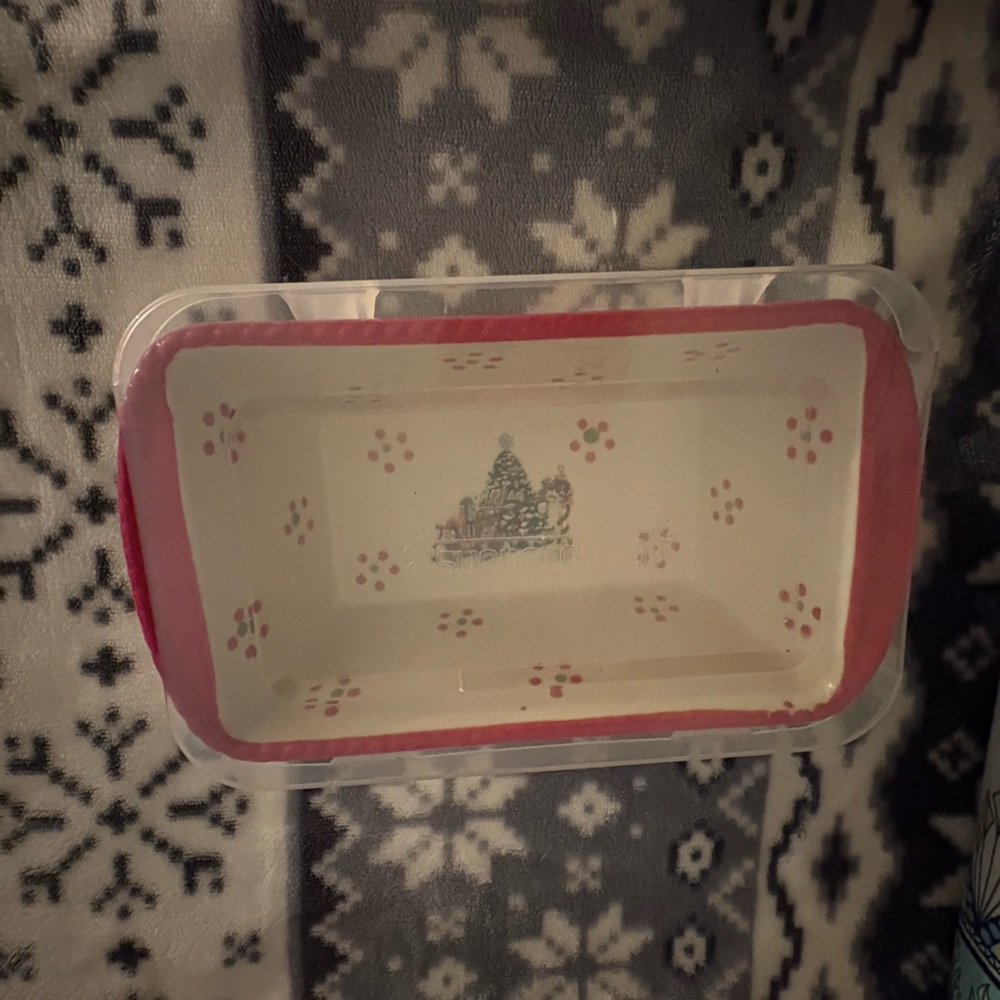 Temptations Red and White Holiday Small Baking Dish